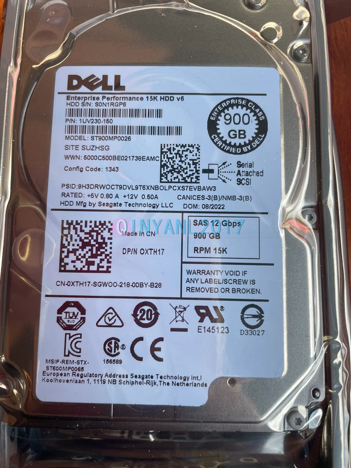 1PC NEW Dell XTH17 0XTH17 900GB 15K 2.5" SAS 12Gbps HDD v6 ST900MP0026 - Image 1 of 1