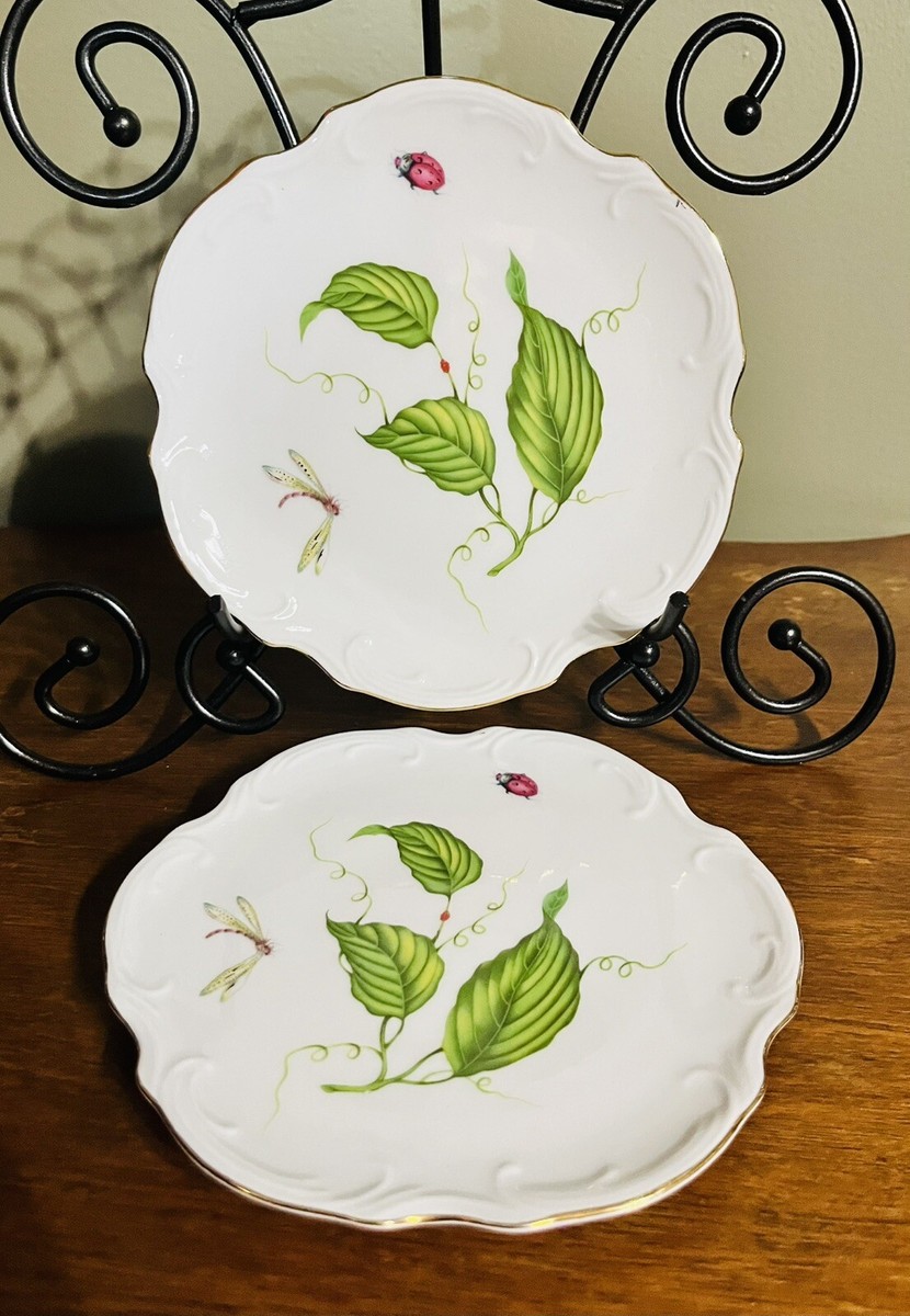 Salad Plates Floral Appetizer Plates Plastic Plate White Silver