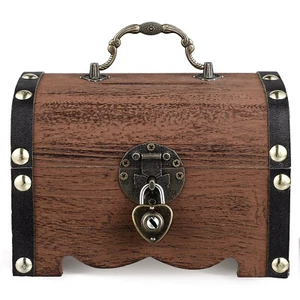 Treasure Storage Box With Lock Vintage Piggy Bank Organizer Chest Retro Decor - Picture 1 of 11