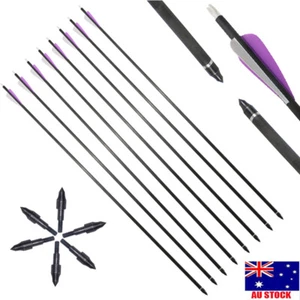 12PCS 31" Archery Hunting Carbon Arrows SP350 Target Practice Arrows AU STOCK - Picture 1 of 16