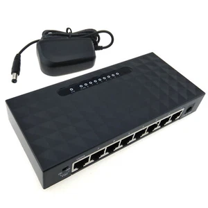 Network Switch 8 Port Gigabit Ethernet 1000Mbps Internet LAN PC TV Broadband Hub - Picture 1 of 8