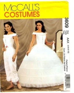 McCall's Sewing Pattern Women's PANTALOONS CORSET HOOP SKIRT 3609 Sz 4-6-8-10 UC - Foto 1 di 4