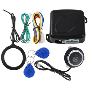 Universal Anti-Theft 12V RFID Car Ignition Start Push Button Keyless Entry Kit - Foto 1 di 6