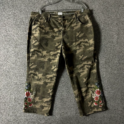 Laurie Felt Women's Size XLP Camo Power Silky Ankle Straight Leg Pants - Image 1 of 4