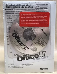 MICROSOFT OFFICE 97 PRO DISC NOS/SEALED WITH CERTIFICATE AND MANUAL - Picture 1 of 3