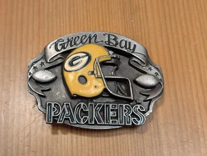 1987 Siskiyou Bergamot 3" Belt Buckle GREEN BAY PACKERS NFL Football Pewter USA - Picture 1 of 9