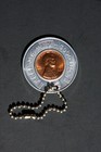 Vintage Beacon Gasoline Hanford, California Good Luck Token Penny Key Chain 