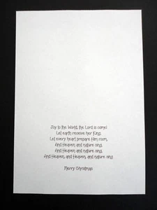 Card Inserts-"Joy to the World" Christmas Greetings- 7" x 5" (Landscape) Pkt 20 - Picture 1 of 2