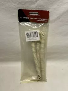 Marfil 15 Pies Genérico Bobina Rizada Auricular Cable Teléfono Receptor Teléfono Espiral NUEVO - Imagen 1 de 1