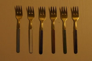 6 pcs. A. Michelsen, Copenhagen sterling silver cake forks "harlequin". - Picture 1 of 4