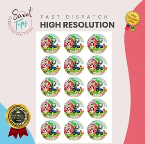 FARM & FARM ANIMALS + PHOTO EDIBLE BIRTHDAY CUP CAKE TOPPER DECORATION - Picture 1 of 1