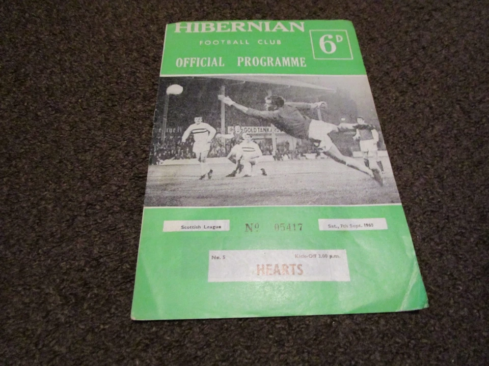 HIBERNIAN - HIBS  v  HEART OF MIDLOTHIAN - HEARTS  1968/9 SEPTEMBER 7th  'derby' - Image 1 of 1