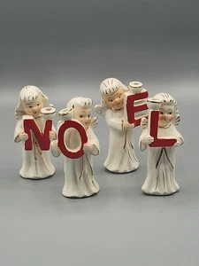 Vtg. Relco Japan Christmas Ceramic Noel Angel Mini Candle Holders. *READ * - Picture 1 of 24