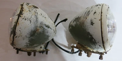 PAIR SEALED BEAM HEADLIGHTS FORD CHEVY DODGE GM HOT ROD CAR TRUCK 1920S 1930S 9" - Image 1 of 4