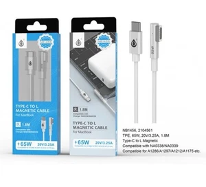 65W TYPE-C TO L MAGNETIC CABLE FOR MACBOOK 20V/3.25A 1.8M Compatible With Charge - Afbeelding 1 van 1