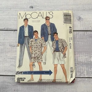 McCalls 4115 Sewing Pattern Jacket Shirt Pants Shorts Wardrobe Mens 42-44 UNCUT - Picture 1 of 3