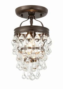 Crystorama Lighting Group 131_CEILING Calypso 7"W Semi-Flush - Bronze - Picture 1 of 12