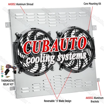 Aluminum Shroud+2*12" Fan+Relay For 2003-2009 Toyota 4Runner Lexus GX470 4.7L V8 Foto 1 de 4