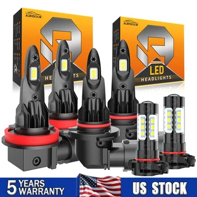 Faros LED de haz alto bajo antiniebla 100000LM para Jeep Compass 2011-2013 Foto 1 de 4