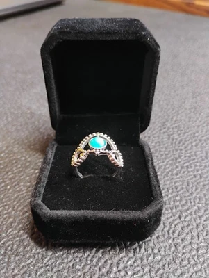 Anillo de piedra natural turquesa tamaño 7,5 anillo de acero inoxidable  Foto 1 de 4