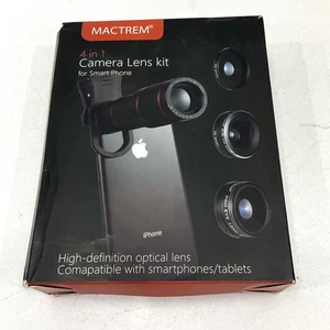 Mactrem Camera Lens Kit 4 In 1 High Definition Clip On For Smartphone Tablet - Photo 1 sur 3