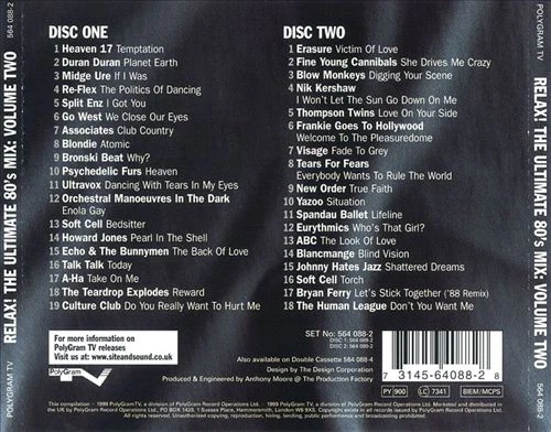 Relax - The Ultimate 80s Mix Volume 2 Various (2x CD Compilation Mixed 1999)