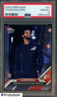 2024 Topps Now #D1 Caleb Williams Chicago Bears RC Rookie PSA 10 GEM MINT - Image 1 of 2