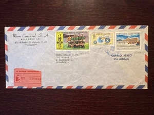 SALVADOR TRAVELED COVER REGISTERED LETTER 1971 YEAR HOSPITAL FOOTBALL SOCCER - Picture 1 of 1