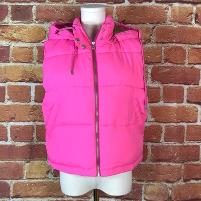 Chaleco acolchado con capucha Anthropologie Pilcro rosa caliente boho talla XS chaqueta de otoño usado en excelente estado Foto 1 de 4