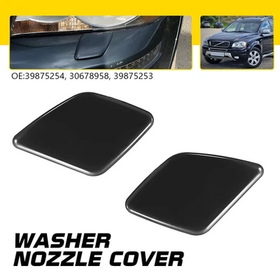 Cubierta de tapa de arandela de faros delanteros izquierda y derecha negra para Volvo XC90 2007-2014 Foto 1 de 4