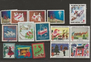 Sammlung Weihnachtsmarken Tuburkulose Aschenputtel auf einer Einsteckkarte - Bild 1 von 1