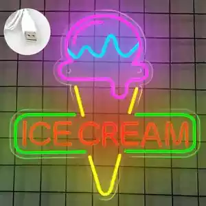 NEW! Ice Cream Shop Neon Acrylic LED Sign Dimmable w/USB cable - FREE SHIPPING! - Picture 1 of 6