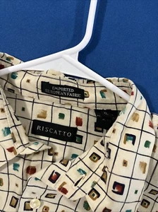 Camisa De Colección Riscatto Para Hombres Talla XL Geo-Forma Todo Crucero Cabaña Salón Playa - Imagen 1 de 8