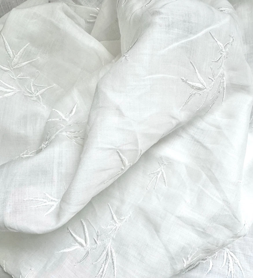 Handkerchief Embroidered Ramie Linen Fabric By the Yard - Image 1 of 1