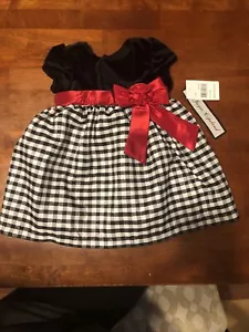 NWT Jayne Copeland 18 month Baby Girl Black, Red, and White Dress for Christmas - Picture 1 of 4