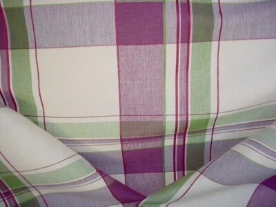 10-1/2Y Scalamandre PQ 0001A660 Merengue FH Lilac Tartan plaid Upholstery Fabric - Image 1 of 4