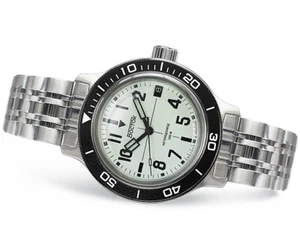 Vostok Diver watch 72012B creme Wostok russische Uhr Automatik DE - Bild 1 von 8