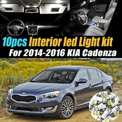 Kit de lâmpada LED interior de carro super branco 10 peças pacote para 2014-2016 KIA Cadenza - Imagem 1 de 4