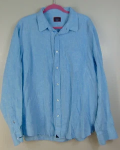 UNTUCKit Men's Grachetto Wrinkle Resistant Linen Blue Shirt XXL Button Up - Picture 1 of 14