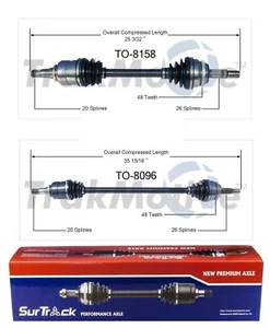 Para Toyota Corolla 03-08 Par de ejes delanteros CV SurTrack Set Soporte.Transm. - Imagen 1 de 1