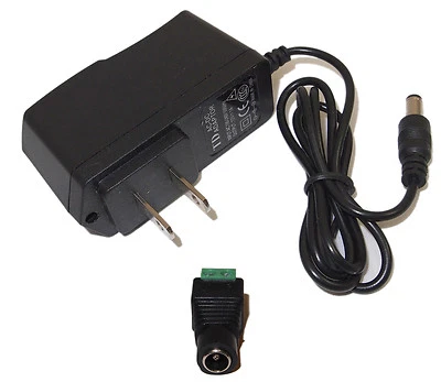 AC 1 Ampere Amp Adapter 12V DC Power Supply Charger with Female Jack Power Cable - Image 1 of 4