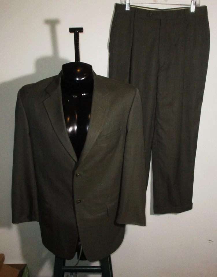 Traje de 2 piezas de lana marrón Joseph's para hombre talla 42R, 32X28/31 Foto 1 de 4