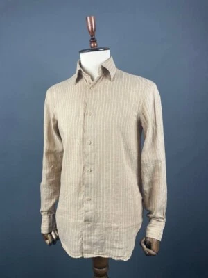 Cerutti 1881 Long Sleeve Button Up Shirt Size M Beige - Image 1 of 4
