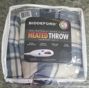 Biddeford Comfort Knit Heated Throw 10 Hour Auto Shut Off 13' Extra Long Cord - Picture 1 of 6