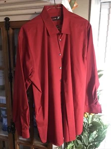 Men's J .Ferrar Slim Fit Dress Shirt, XXL 18-18 1/2 34-35, Red - Picture 1 of 1