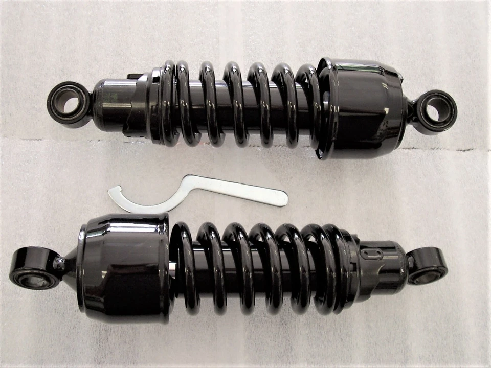 Amortiguadores bobber cortos negros de alta resistencia Honda Shadow VT750S VT750RS 10,5" Foto 1 de 1