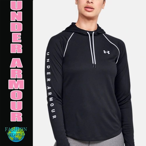 VETEMENTS Under Armour Felpa con Cappuccio Donna Velocity Taglia XS 1355646 Nera NUOVA
