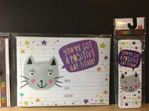 Teacher Award / Incentives - Positive Cat-titude Bookmarks & Certificate Pack - Picture 1 of 3