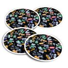 4x Round Stickers 10 cm - Old 35mm Camer Films Photography  #45910
