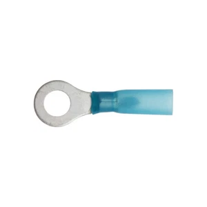 PWC1454 Heat Shrink Ring Terminals 25 Pieces 15 Amp Blue 5mm Electrical By Pearl - Picture 1 of 6